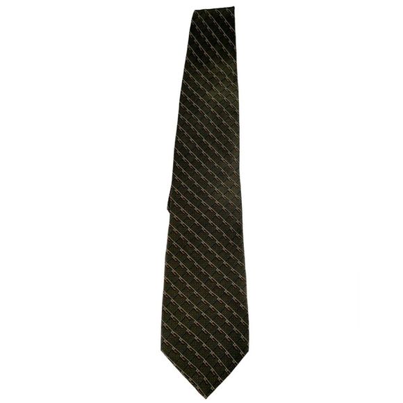 Vintage Bill Blass Black Label Silk Olive Green Tie - Picture 7 of 7